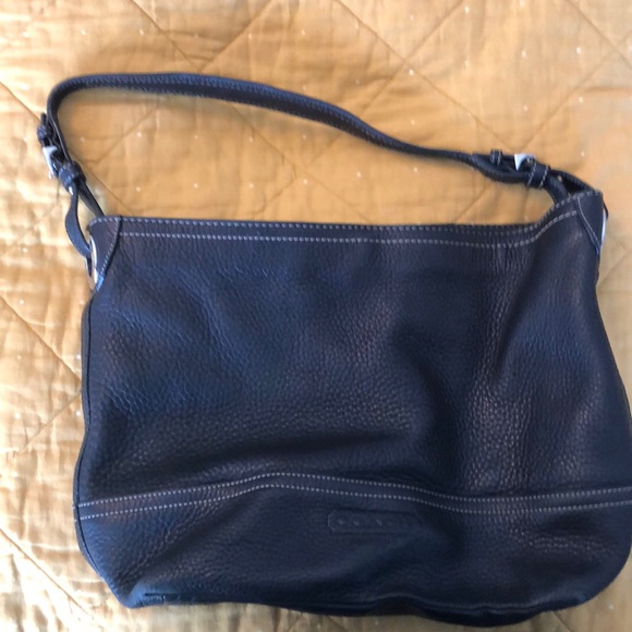 Coach Black Pebbled Leather Hobo - Picture 1 of 4